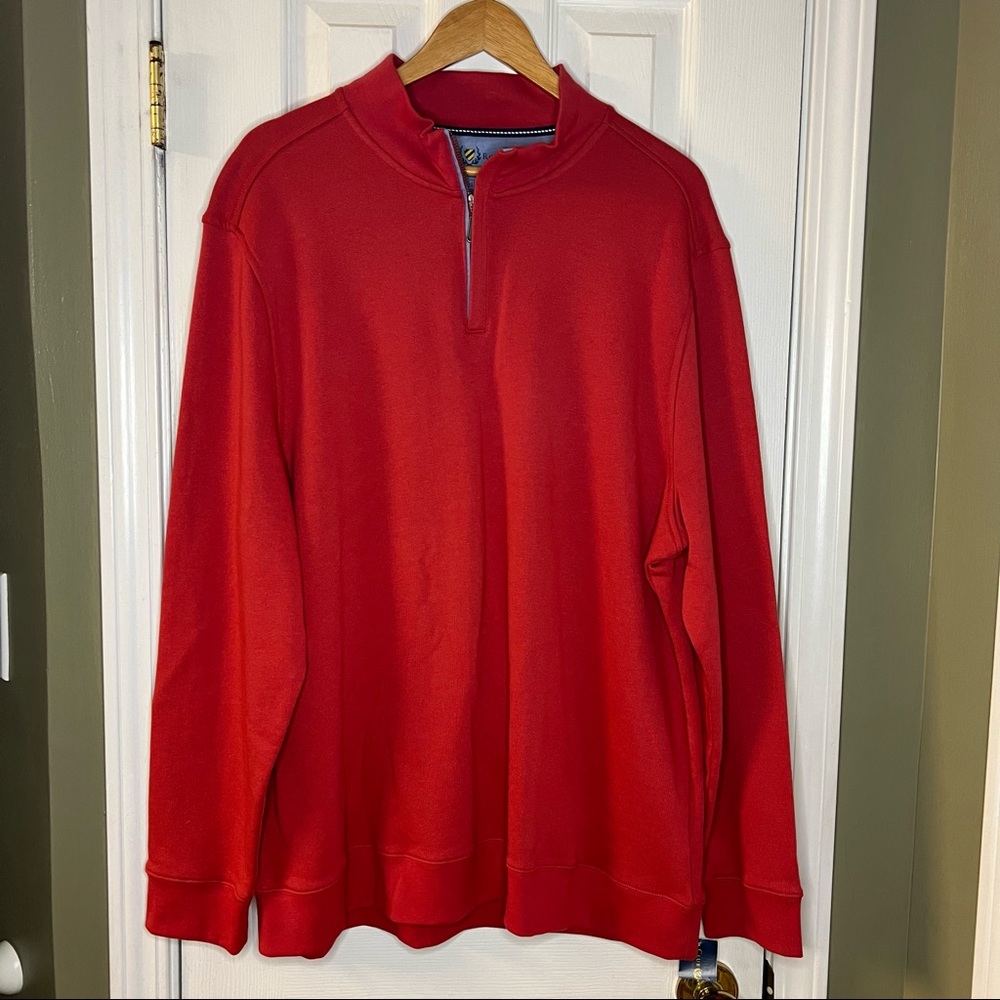 NWT Men’s Club Room 1/4 Zip Pullover Red Size XXL